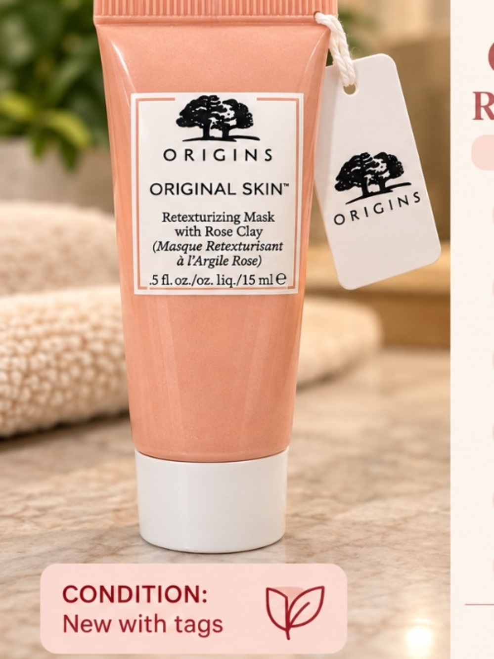 Origins Original Skin Retexturizing Rose Clay Face Mask 0.5 oz New